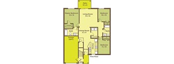 a green floor plan with a first floor bathroom