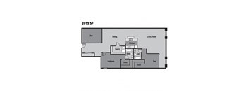 Two Bedroom B with Den Floor Plan at Janus Lofts, Indiana, 46225