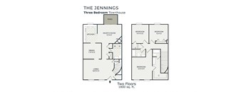 Jennings Floor Plan at Governor Square Apartments, Indiana