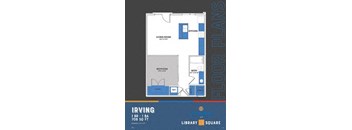 Irving 1 Bed Floor Plan at The Congress at Library Square, Indiana