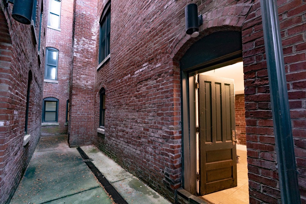 Backyard at Lockerbie Court on Mass Ave, Indianapolis, Indiana