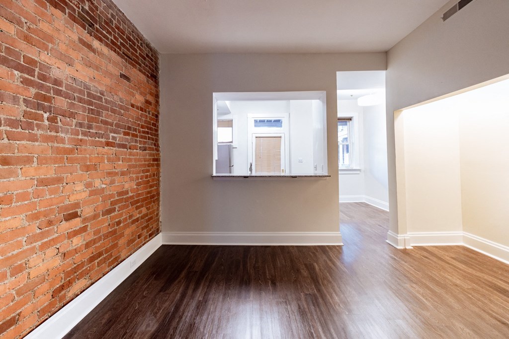 Wood Inspired Plank Flooring at Lockerbie Court on Mass Ave, Indianapolis, 46204