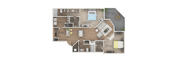 Magnolia 2 Bedroom 2 Bath floor plan at Altitude Blue Ash in Blue Ash, OH