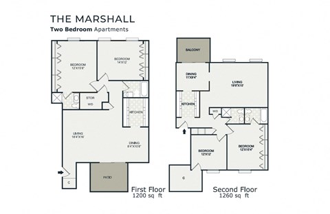 Marshall Floor Plan at Governor Square Apartments, Carmel, IN