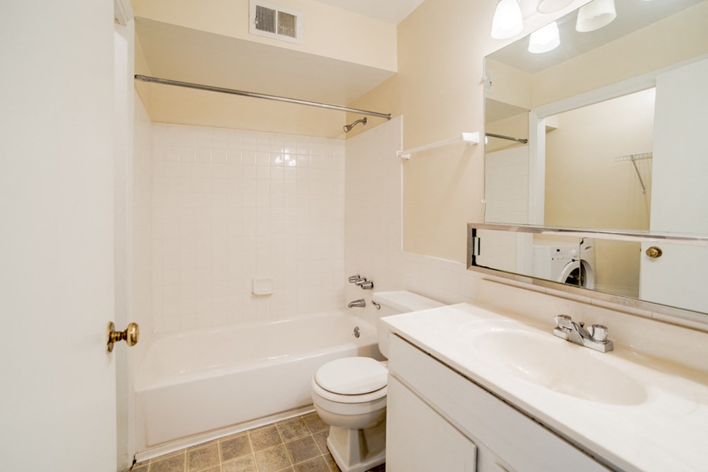 a bathroom with a sink toilet and a bath tub