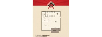 Monon Place I - 1 Bedroom Floor Plan at Monon Living, Indiana, 46220