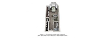 Studio S1A Floor Plan at The Foundry, Indiana, 46617