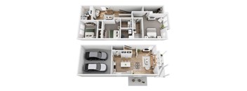 D2 Floor Plan at Mural Brownsburg, Indiana, 46112