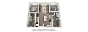 bedroom floor plan an in 2d at Muse Carmel in Carmel, IN