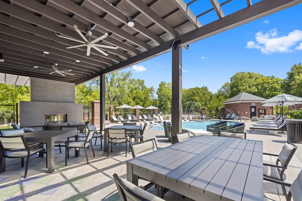 the reserve at city center amenities patio and pool area