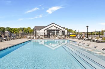 Resort-style swimming pool  at Montage West Lafayette Apartments, West Lafayette, IN, 47906