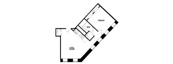 One bedroom H floor plan at The Argyle on Mass Ave, IN, 46202