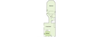 One Bedroom C Floor Plan at Lockerbie Court on Mass Ave, Indiana, 46204