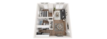 A Floor Plan at Pershing Place, Indianapolis, IN