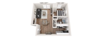 C Floor Plan at Pershing Place, Indianapolis