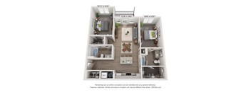 bedroom floor plan at the approach at summit park apartments in hendersonville, nc