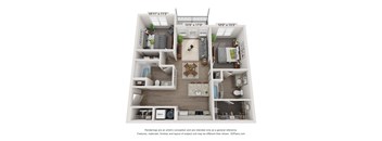 bedroom floor plan at the approach at summit park apartments in hendersonville, nc