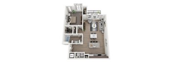 a 1 bedroom floor plan at the crossings at white marsh apartments in white marsh, md at Plat 4 at Research Triangle in Durham, NC