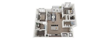 a floor plan of a 1 bedroom apartment at the residences at silver hill in suitland, at Plat 4 at Research Triangle in Durham, NC