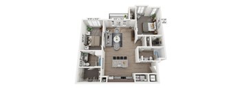 a floor plan of a 1 bedroom apartment at the residences at silver hill in suitland, at Plat 4 at Research Triangle in Durham, NC