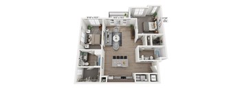 a floor plan of a 1 bedroom apartment at the residences at silver hill in suitland, at Plat 4 at Research Triangle in Durham, NC
