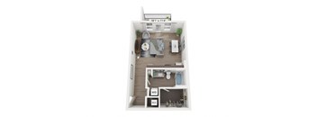 a floor plan of a 1 bedroom apartment at Plat 4 at Research Triangle in Durham, NC