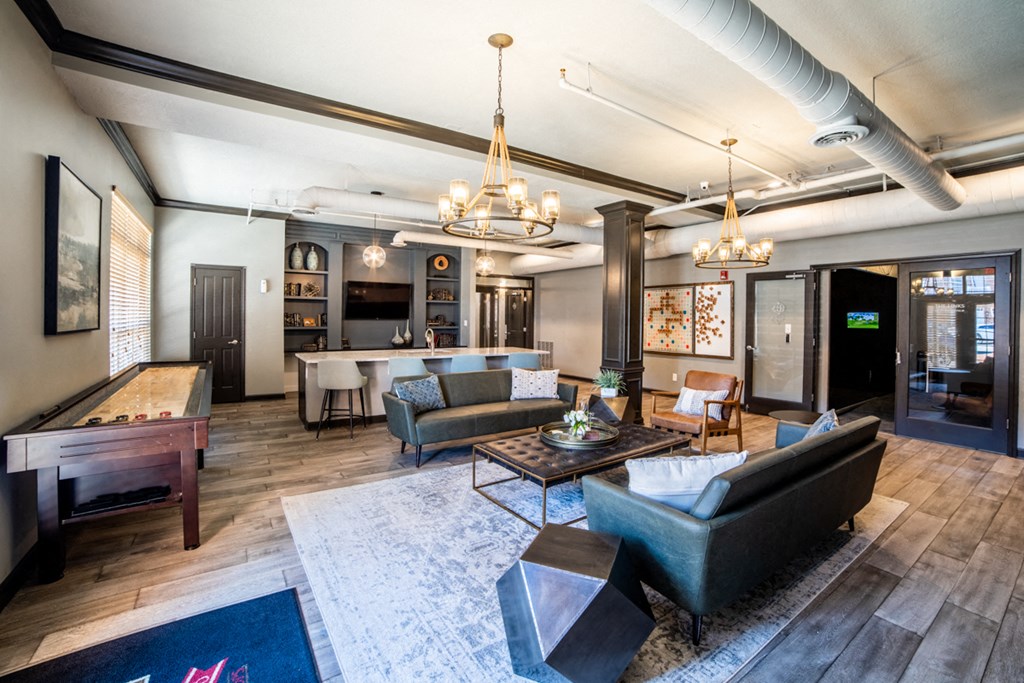 Posh Lounge Area In Clubhouse Is Perfect For Meeting Up With Friends at Providence at Old Meridian, Carmel, 46032