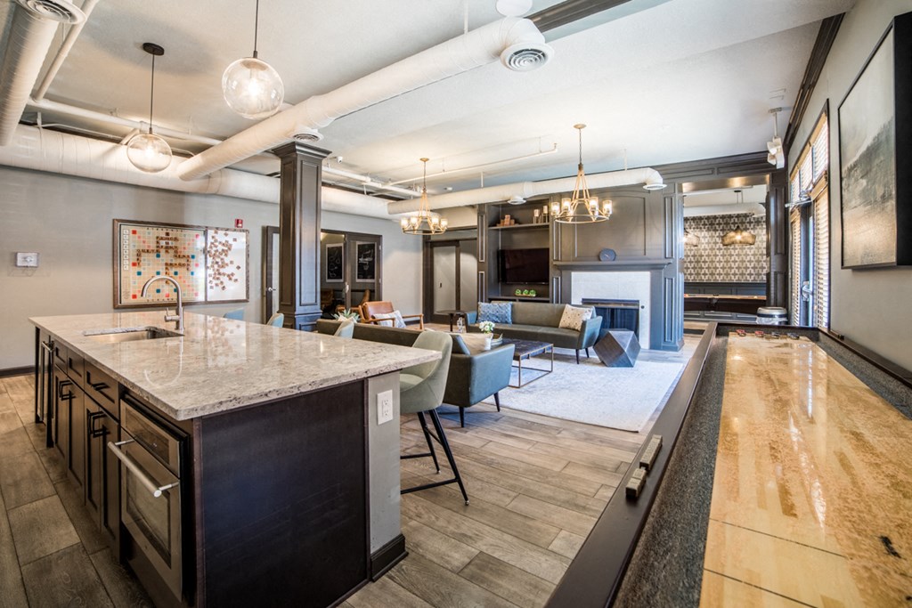 Posh Lounge Area In Clubhouse at Providence at Old Meridian, Carmel, IN
