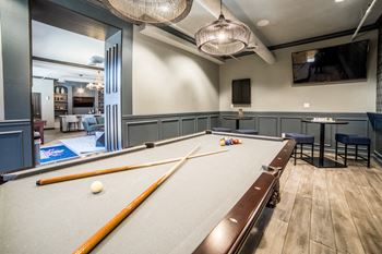 Billiards Table In Game Room at Providence at Old Meridian, Carmel