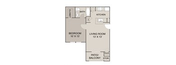 a floor plan of a small house with a bedroom and a living room