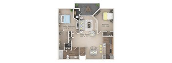 Reserve floor plan at Altitude Blue Ash, Two Bedroom Apartment in Blue Ash, OH