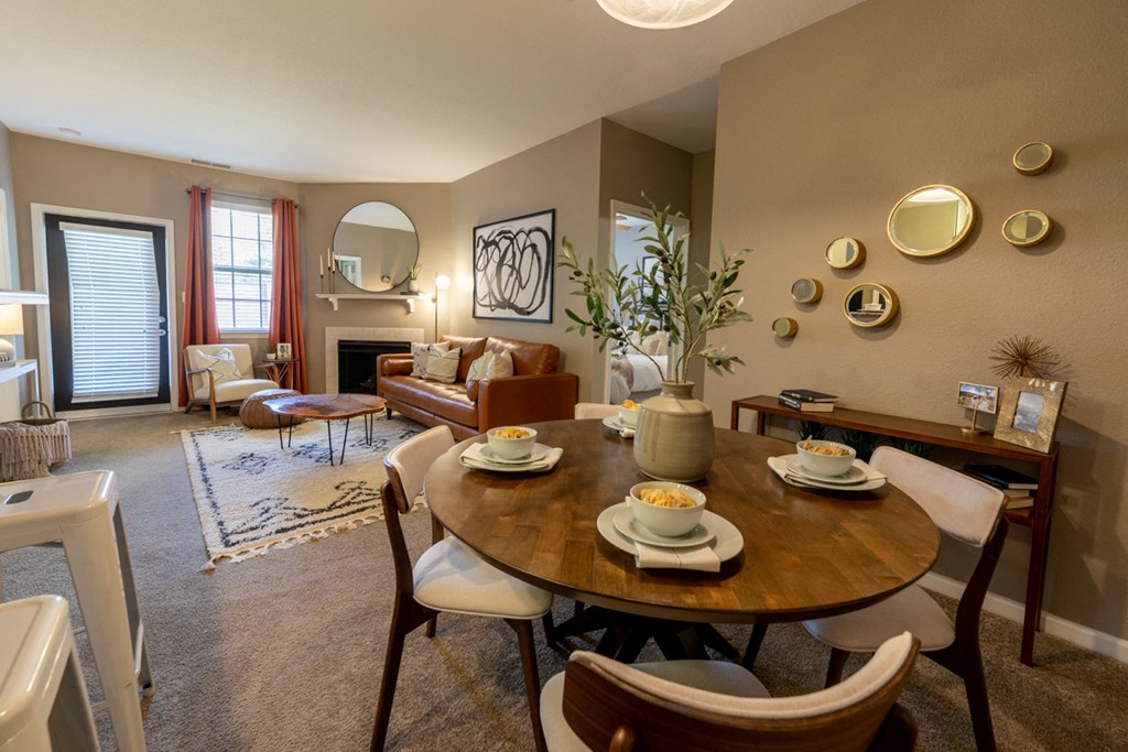 Decorated dining room at The Reserve at Williams Glen Apartments, Zionsville, IN