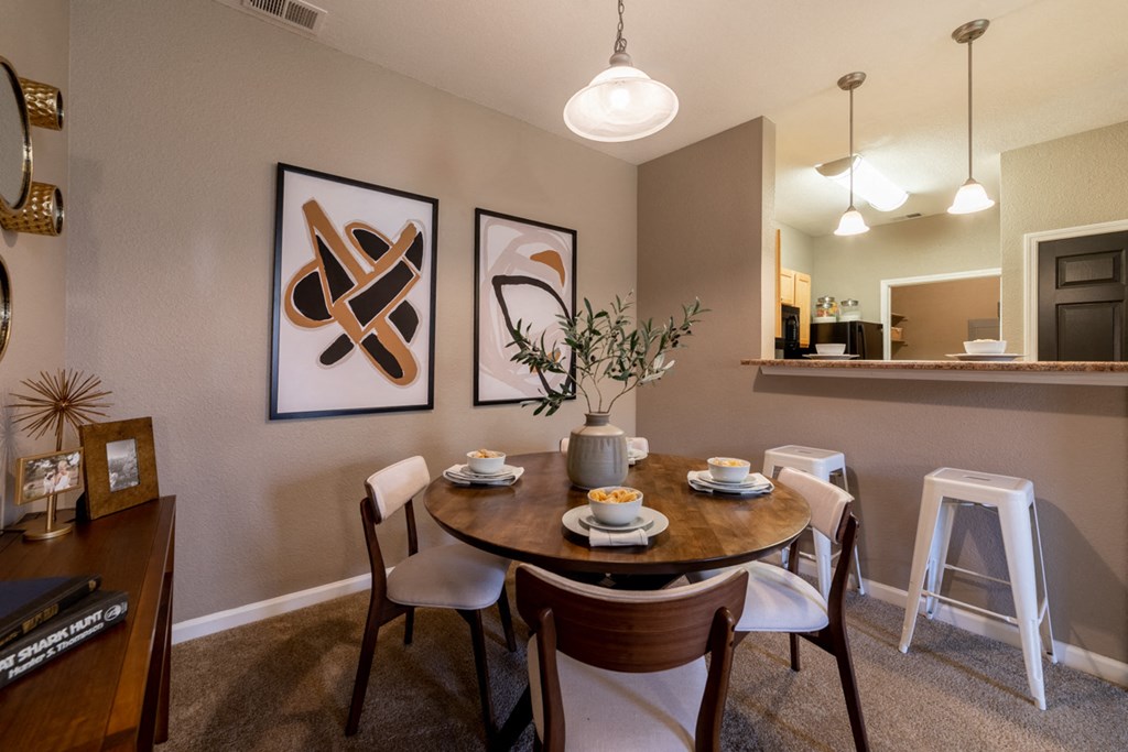 See through window from kitchen at The Reserve at Williams Glen Apartments, Zionsville, Indiana