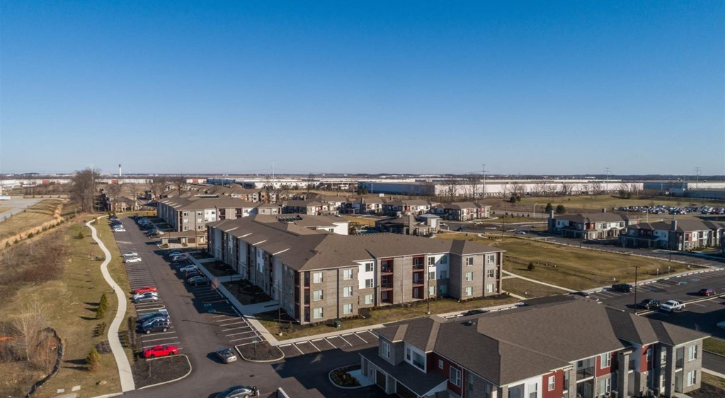 Aerial view at Echo Park at Perry Crossing Apartments, Plainfield, IN