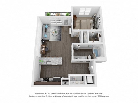 a 1 bedroom floor plan  sierra  2100 sq ft at The Century at Purdue Research Park-Student, Indiana, 47906