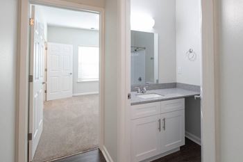 Bathroom With Vanity Lights at Steeplechase at Shiloh Crossing, Avon, IN, 46123