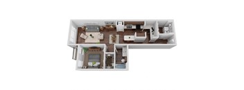 bedroom floor plan an in 3d