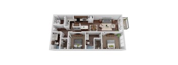 bedroom floor plan an in 3d