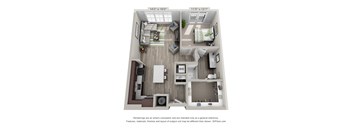bedroom floor plan at the approach at summit park apartments in fort worth, tx