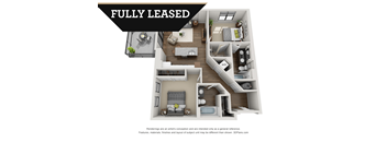 3Bed 2Bath Floor Plan at Aertson Midtown, Nashville, TN, 37203