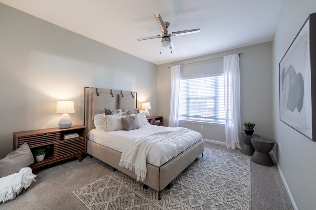 Beautiful Bright Bedroom With Wide Windows Beautiful Bright Bedroom With Wide Windows at The Village on Spring Mill, Carmel, IN, 46032