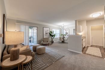 Carpeted Living Area at The Village on Spring Mill, Carmel