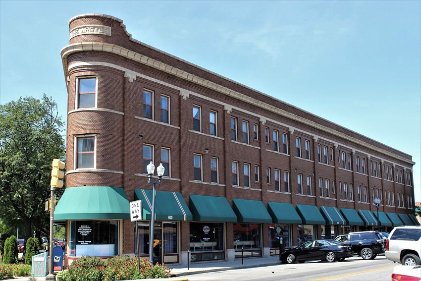 Street view with parking at The Argyle on Mass Ave, Indiana, 46202 - Photo Gallery 1