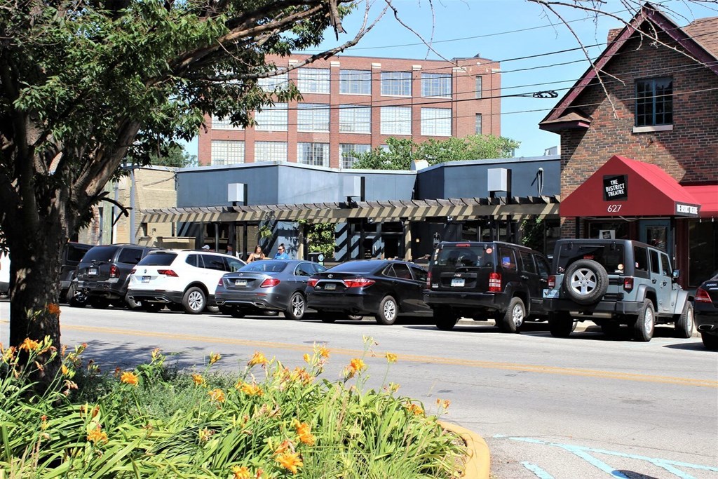 Parking area in front of the apartmentat The Argyle on Mass Ave, Indiana