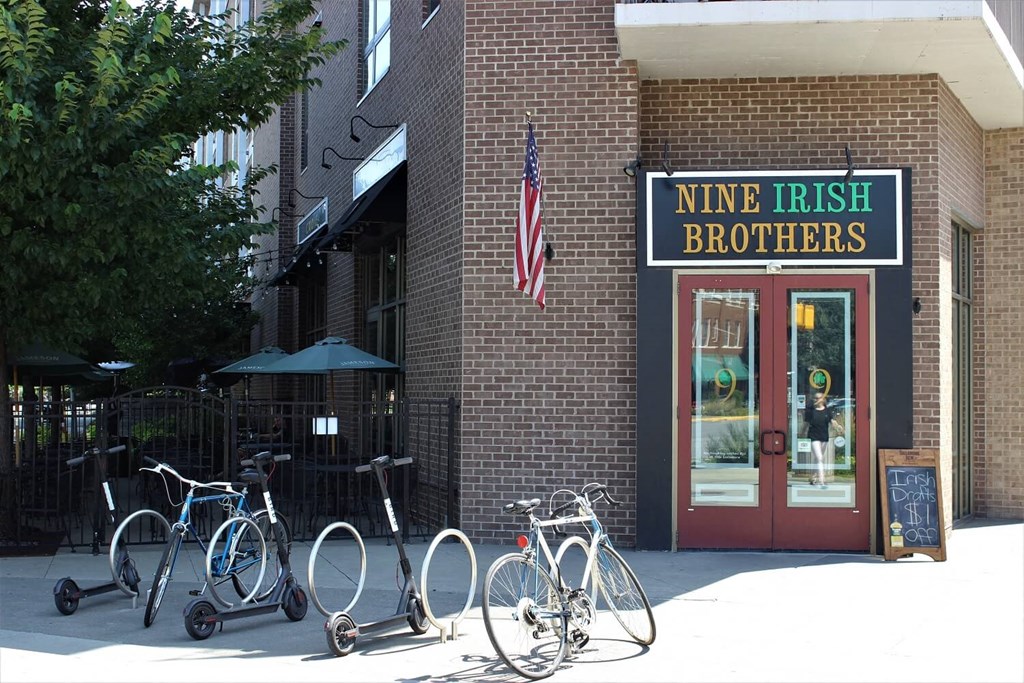 Cycle stand infront at The Argyle on Mass Ave, Indianapolis, 46202