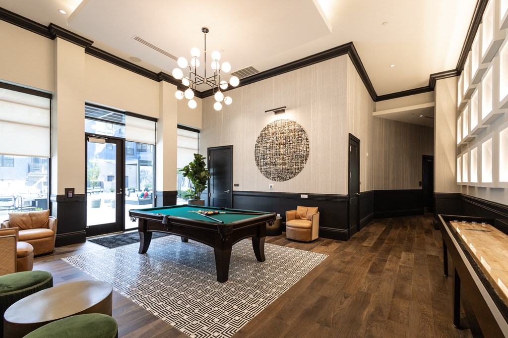 the reserve at bucklin hill clubhouse with pool table