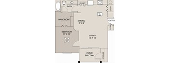 a floor plan of a home at Center Point Apartments, Indianapolis, 46214