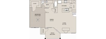 a floor plan of a home at Center Point Apartments, Indianapolis, 46214