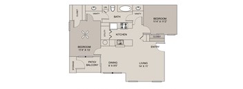 a floor plan of a home at Center Point Apartments, Indianapolis, 46214