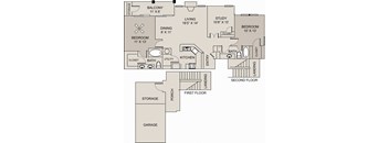 a floor plan of a house at Center Point Apartments, Indianapolis, 46214